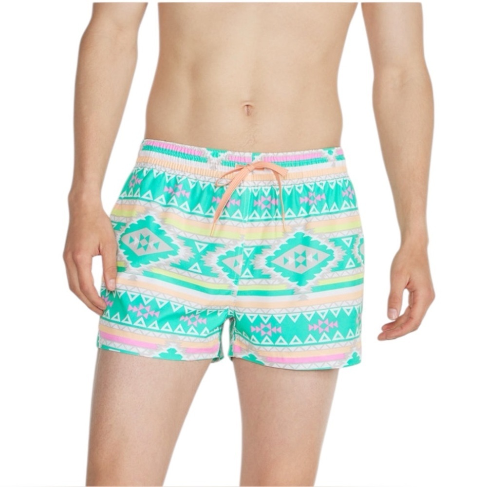 Chubbies teal geometric water sports & outdoor adventures, beach, swim trunks